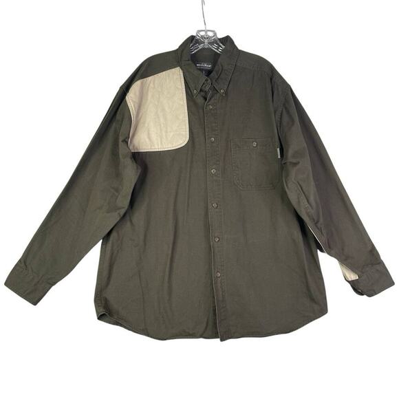 Woolrich Shirt Mens Size XL LS Button Down Hunting Shooting Heavy Canvas Green - Picture 2 of 9